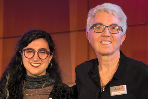 ast year’s winner of the Michael Northern Award for Lighting Design Lucia Sanchez Roldan receives her award from ALD chair Johanna Town