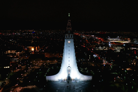 Ayrton’s WildSun K25-TC fixtures illuminate the exterior of Reykjavik’s Hallgrimskirkja Church