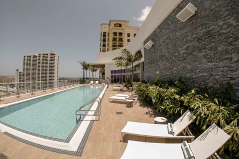 The rooftop pool at the Canopy