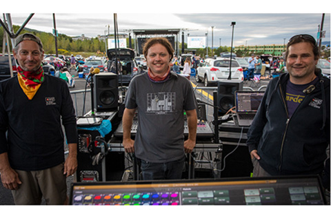 Dave Brotman, DBS Audio Systems president; Andy Lytle, FOH engineer and Mike Shoulson, DBS vice president