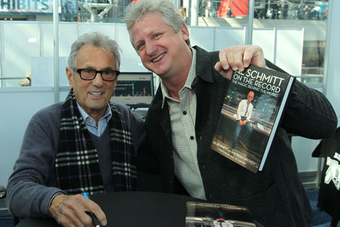 Mark Brunner (right) with engineer/producer Al Schmitt, at an AES Convention book signing