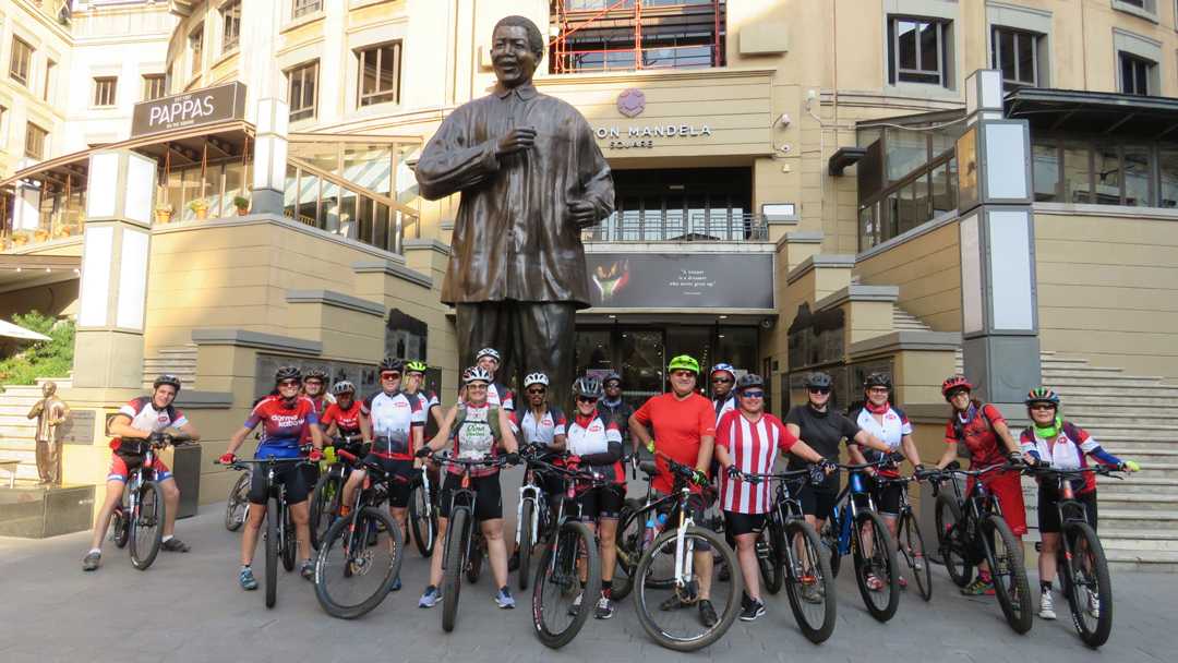 The tour visited Nelson Mandela Square