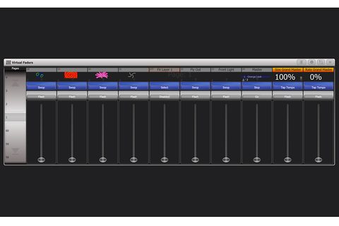 Virtual Faders give access to 15 virtual handles that provide additional control