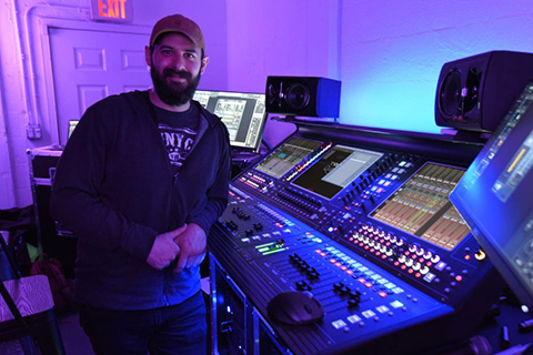 VOUS Church production coordinator Jon Wygant with the new DiGiCo Quantum 338 mixing console