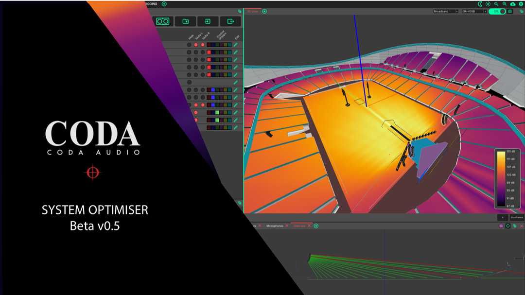 System Optimiser enables the user to accurately simulate several Coda Audio loudspeakers in any 3D scene