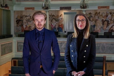 Ryan Metcalfe, MD of Preevue and Lucy Stokes, MD of Race Furniture at The Georgian Theatre Royal