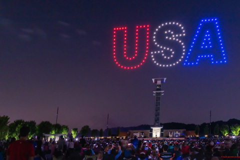 Two hundred Verge Aero drones delivered a coordinated display