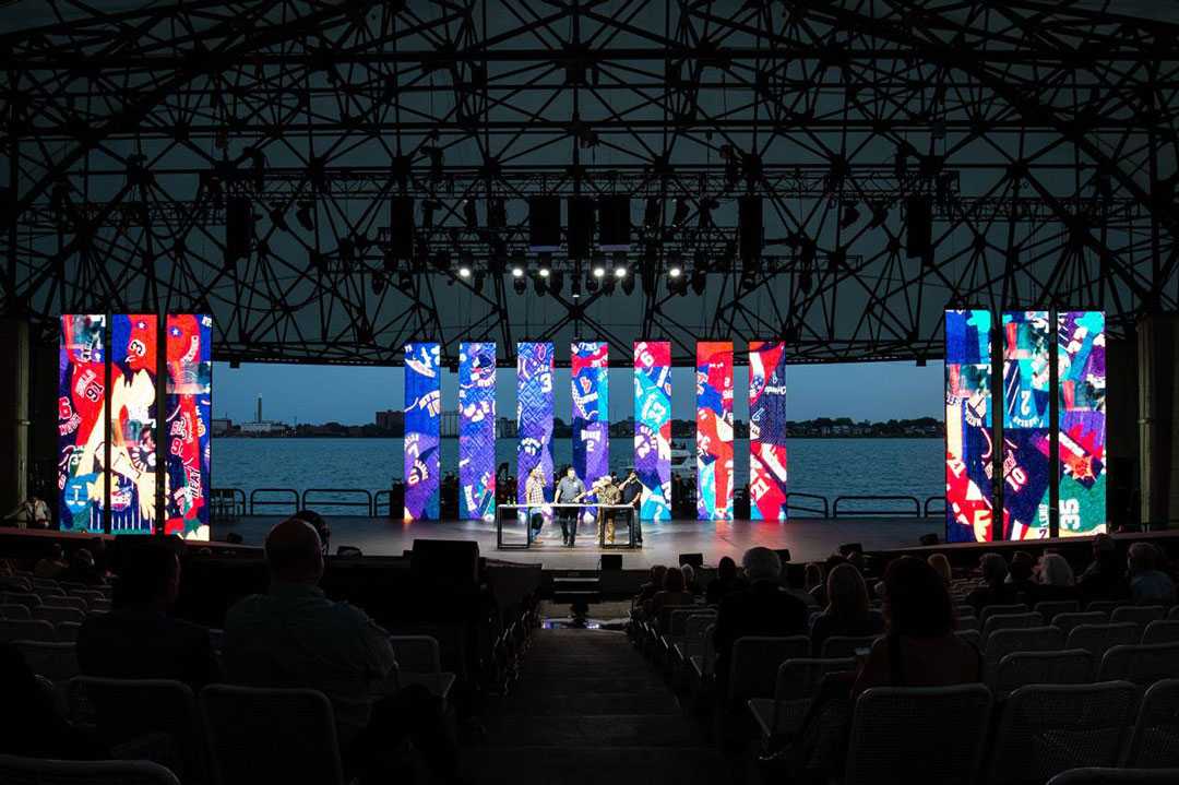 Blue was presented at the open-air Aretha Franklin Amphitheatre