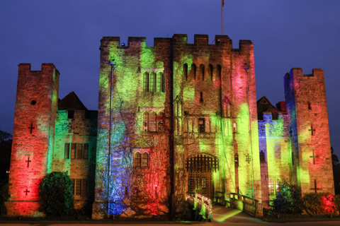 96 Showtec Helix S5000 wash lights basked the castle and its grounds in festive lighting