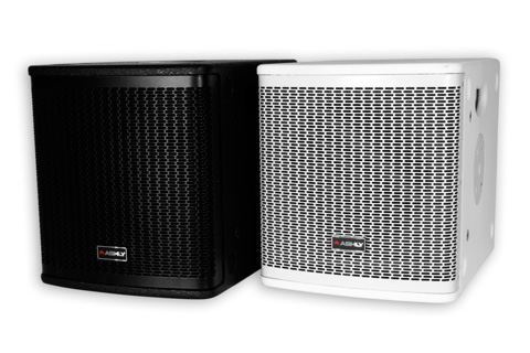 The subwoofer line is available with a textured paint finish in both black or white