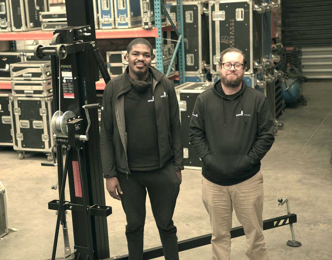 Blue Array’s Nathan Thiart and Reotshepile Tlhowe with the new Fenix Hercules 8