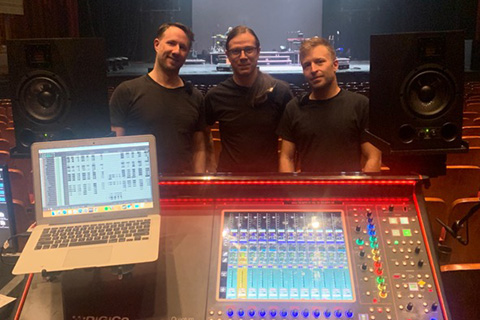 Chris Hibbins (FOH), Dakota Poncilius (monitors) and Guillaume Bunel (SE)