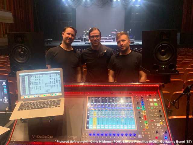 Chris Hibbins (FOH), Dakota Poncilius (monitors) and Guillaume Bunel (SE)