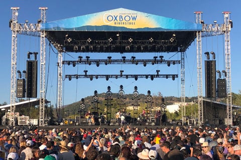 Oxbow RiverStage utilised nine Anya’s flown inside and three Otto subs on each side of the stage