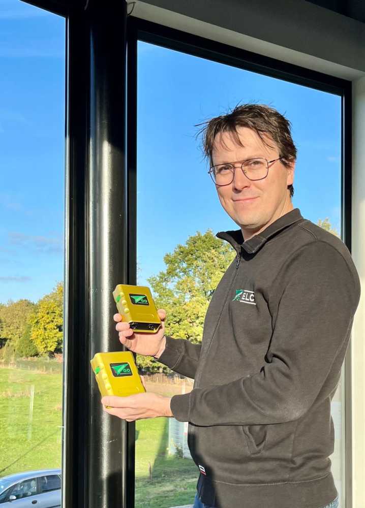 Green-GO founder Joost Van Eenbergen with the golden WBPX and BPX beltpacks