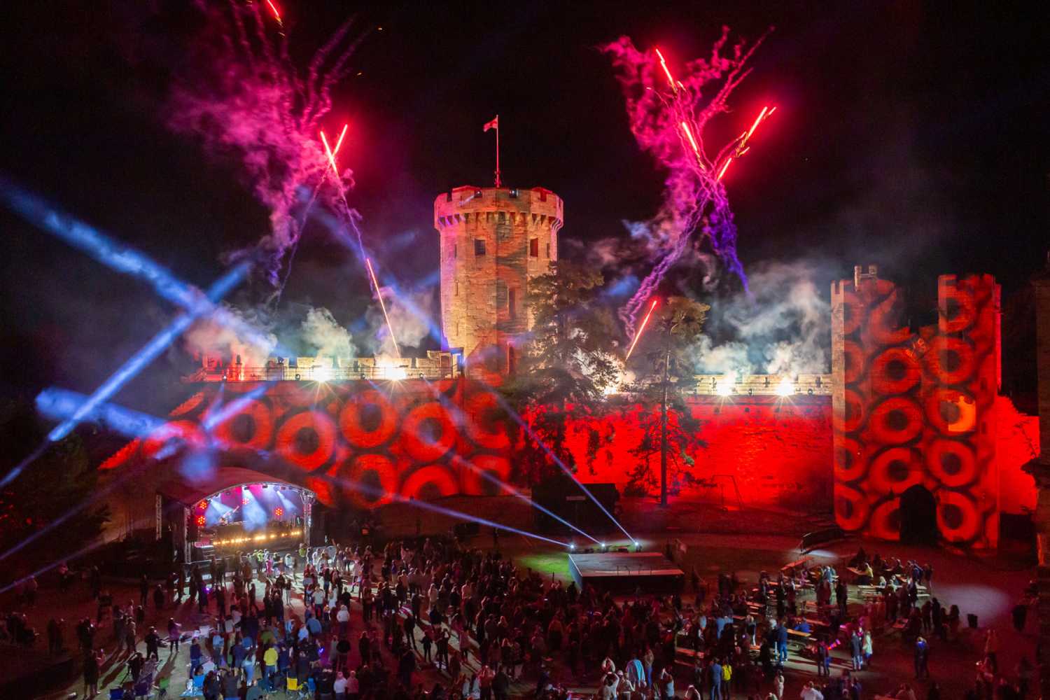 Warwick Castle hosted the two family-fun attractions in the spacious castle courtyard (photo: Alex Davies)