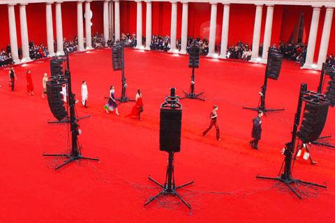 The central courtyard of the baroque building was covered with a layer of sand dyed vivid red