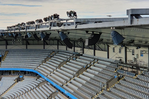 L-Acoustics A Series controls the audio direction in the upper and lower terraces of the stadium, without bleeding onto the pitch