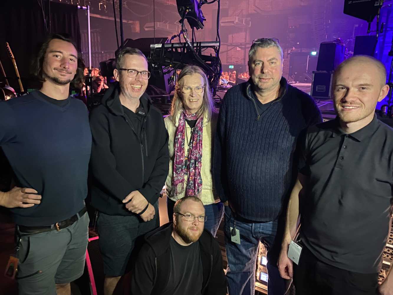 Audio crew members Luca Segre, Fergus Mount, Grace Howat, Ben Findlay, Callum Rogers and Chad Chadwick