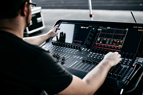 The band’s audio needs are handled by a 96kHz 64-channel Allen & Heath Avantis console