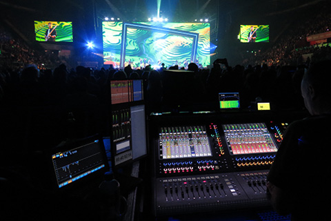 DiGiCo Quantum 338 consoles took up both the front of house and monitor positions