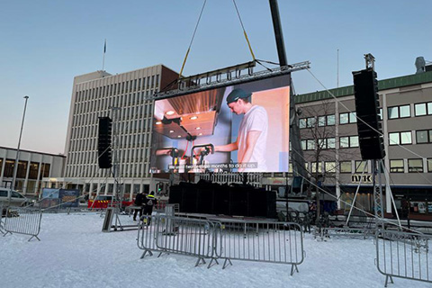 An outdoor cinema was especially created in the town square