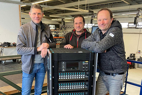 Ecky Zudrop of LMP Lichttechnik with Elmar Hartmann and Klaus Mayer of gruppe20