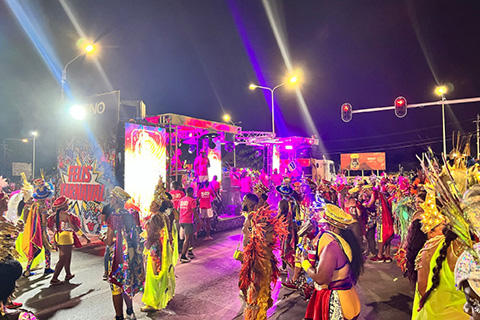 The carnival’s parades snake through the streets of the island’s capital city, Willemstad