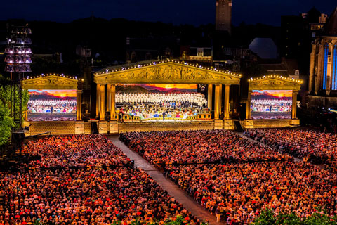 André Rieu played a series of hometown concerts in Maastricht’s Vrijthof