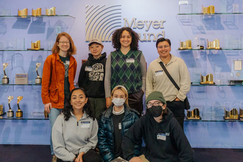 Interns from Women’s Audio Mission toured the factory