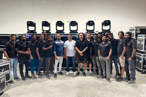 Media Pro Group team in the warehouse in Saudi Arabia with their new Ayrton Cobras