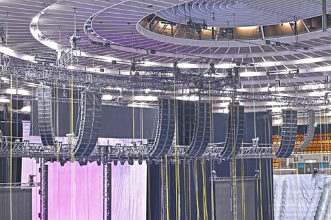 The final L-ISA configuration consisted of a main Scene System of five hangs of 12 L-Acoustics K2 each