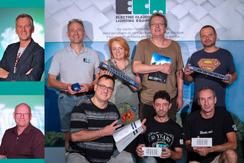 Inset: (top left) Günther Wiedemann and (bottom left) Alain Suard. Main picture, clockwise from top left: Marco Cereda, Barbara Magni, Lorenzo Merlo, Giuseppe Marzella, Michele Schäfer, Giovanni De Leonardis and Manolito Lucchini